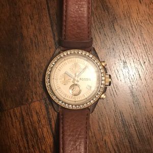Fossil gold leather watch GREAT CONDITION